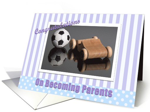 Soccer Ball and Wooden Car Becoming Parents card (776347)