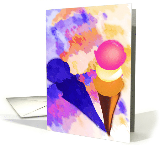 Ice Cream Cone Abstract Birthday card (789991)
