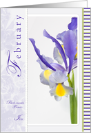 Iris Florals for February Birthday card