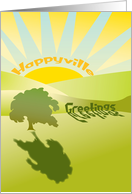 Country Sunshine Happyville Greetings card