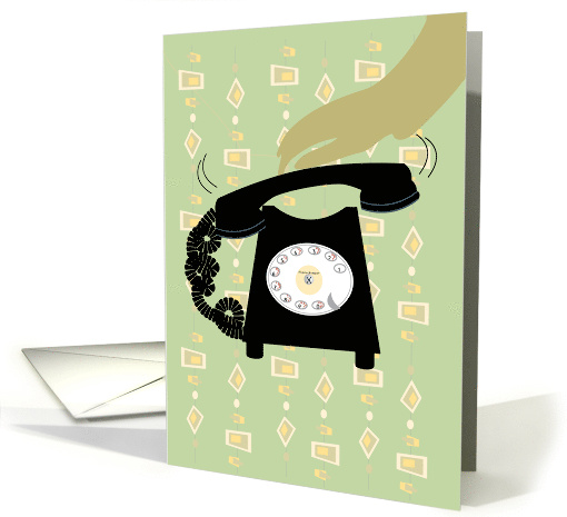 Retro Telephone Happyville Greetings card (794173)