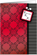 Black and Red Lace Especially For You Valentine card