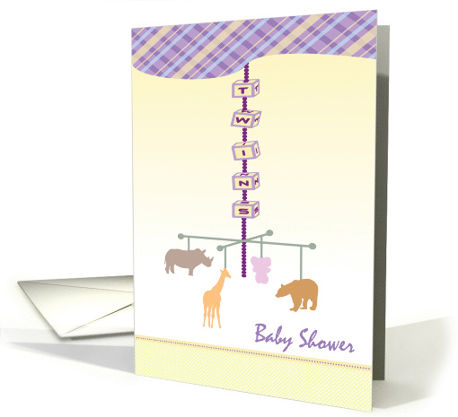 Twins Mobile Baby Shower Invitation card (796411)
