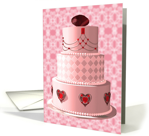 Jeweled Three Tiered Wedding Cake Cutter card (797574)