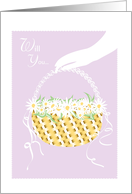Yellow Basket Will You Be Our Flower Girl card