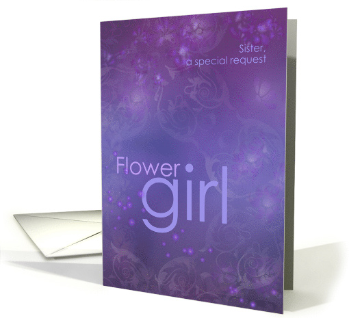 Purple Pollen and Floral Sister Flower Girl Invitation card (804615)