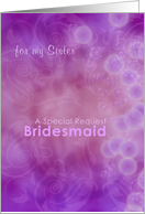 Ombre Pinks and Violets Sister Bridesmaid Invitation card
