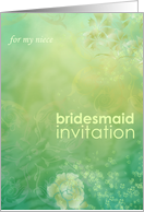 Floral Greens for Niece Bridesmaid Invitation card