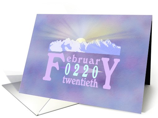 0220 February Twentieth Palindrome Birthday card (825594)
