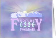 0220 February Twentieth Palindrome Birthday card