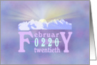 0220 February Twentieth Palindrome Birthday card