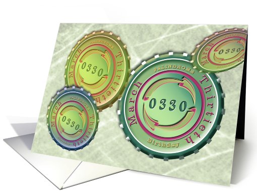 0330 March 30 Palindrome Birthday card (825631)