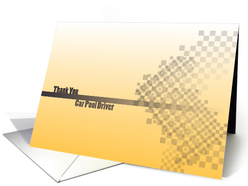 Car Pool Yellow Checkered Design Thank You card (826347)