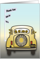 School Car Pool Yellow Car Thank You card