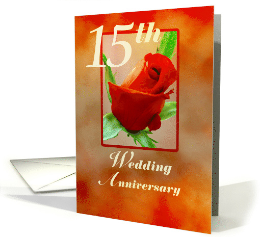 Rose 15th Wedding Anniversary card (834901)