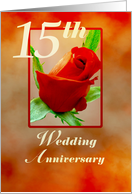 Rose 15th Wedding Anniversary card