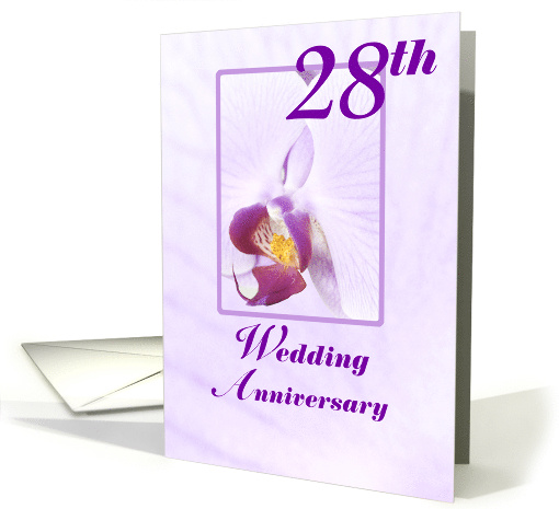 Orchid 28th Wedding Anniversary card (834907)