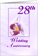 Orchid 28th Wedding Anniversary card