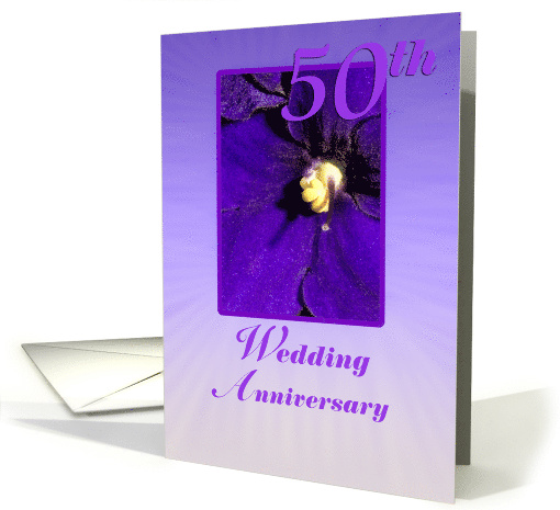 Violet Flower 50th Wedding Anniversary card (834913)