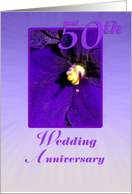 Violet Flower 50th Wedding Anniversary card