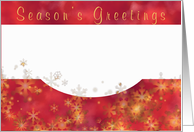 Yellow Snowflakes Season’s Greetings card