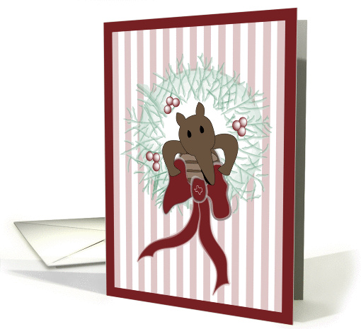 Armadillo Texas Christmas Wreath card (854015)