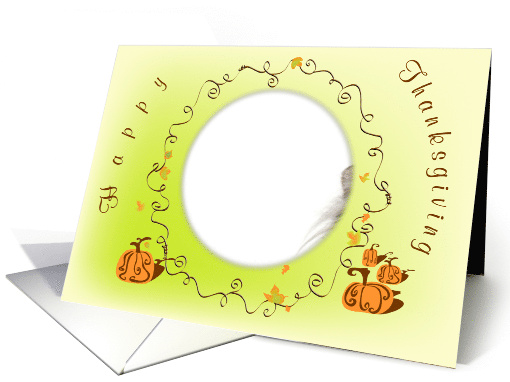 Custom Photo Card Pumpkin Vine Thanksgiving card (855464)