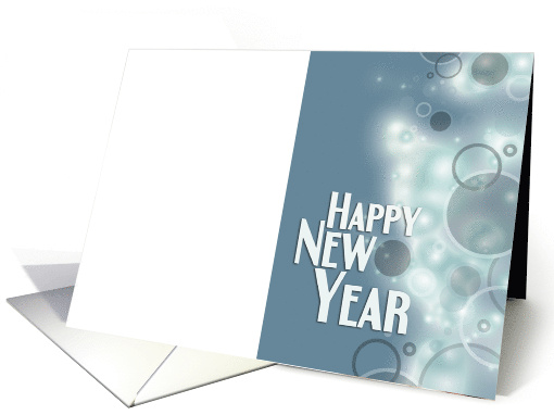 Custom Front Photo Bubbles and Circles Happy New Year card (856855)