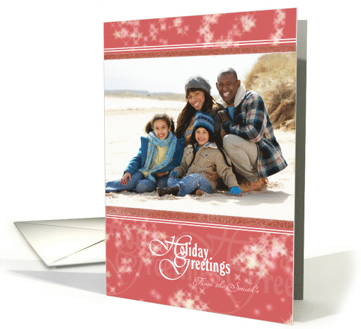 Custom Front Photo and Name Stars Card Holiday Greetings card (859696)