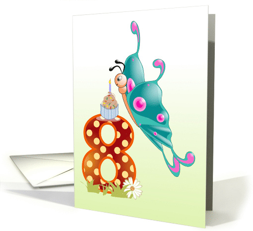 Cute Butterfly for Eighth Birthday card (873032)