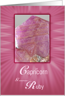 Capricorn Ruby Zodiac Birthday card