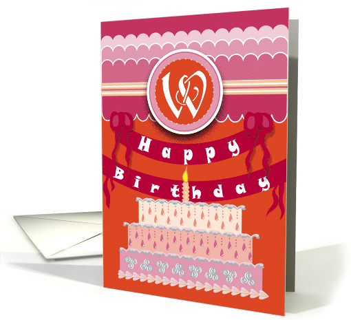 Happy Birthday Cake for the Monogram W card (876521)