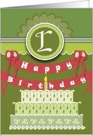 Leafy Canopy Cake for Monogram L Happy Birthday card