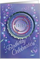 Retro Bottle Cap Palindrome Birthday Invitation card