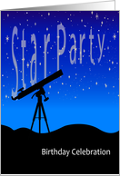 Star Party Birthday Invitation card