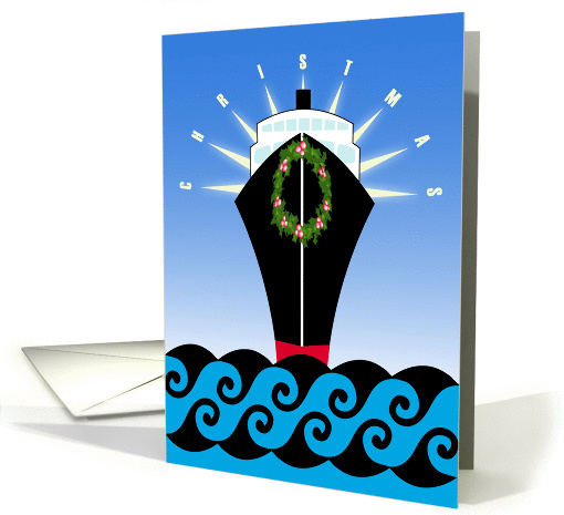 Christmas Cruise Ship with Wreath card (882976)