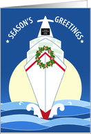 Moon and Waves Season’s Greetings Cruise Ship card