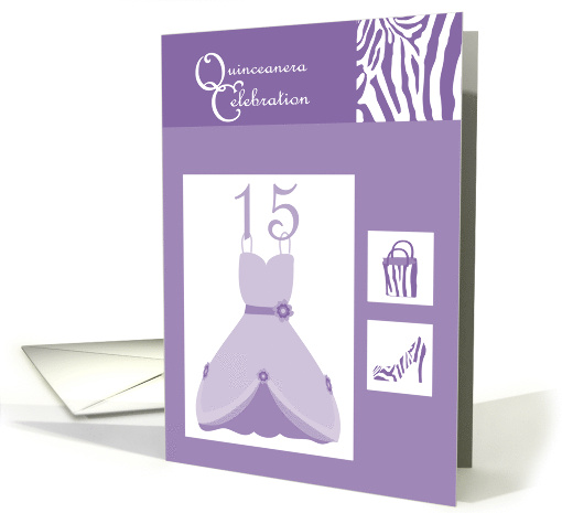 Animal Print Bag and Shoes Quinceanera Invitation card (897273)