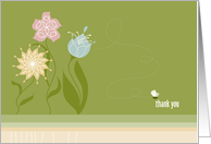 Whimsical Cute Florals Thank You card