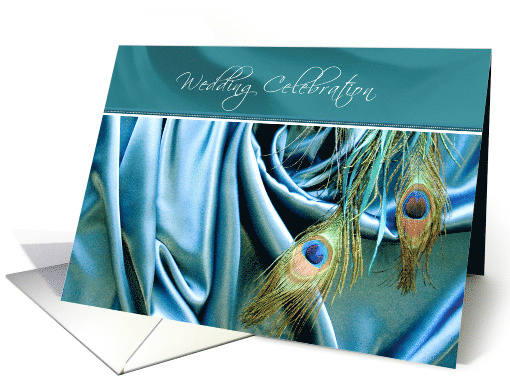 Double Peacock Feather Wedding Celebration Invitation card (907458)