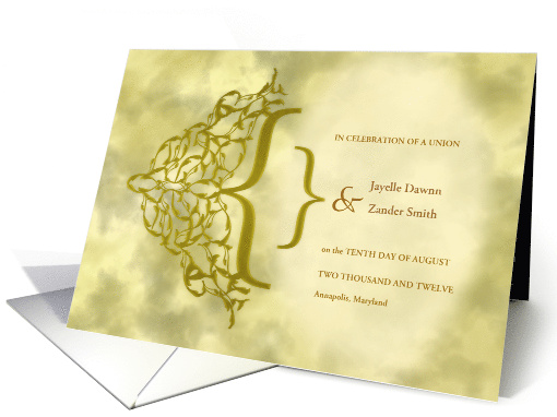 Ornate Filigree Custom Text Celebration of a Union Wedding... (908588)