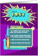 1951 Top of the Charts Happy Birthday card