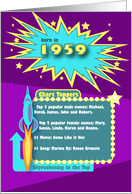 1959 Top of the Charts Happy Birthday card