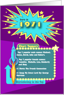 1971 Top of the Charts Happy Birthday card