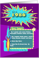 1986 Top of the Charts Happy Birthday card