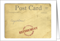 Post Card Postal Worker Retirement Congratulations card