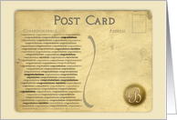 Post Card Congratulations Monogram B card