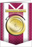 Meritorious Service Congratulations on Award card