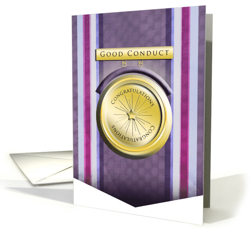 Purple Good Conduct Military Congratulations on Award card (928986)