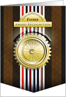 Red and Brown Stripes Rendered Medallion Congratulations Father card